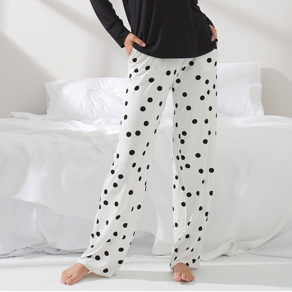 Soma Other - Soma Cool Nights Pajama PANTS ONLY polka dot white black size medium comfy